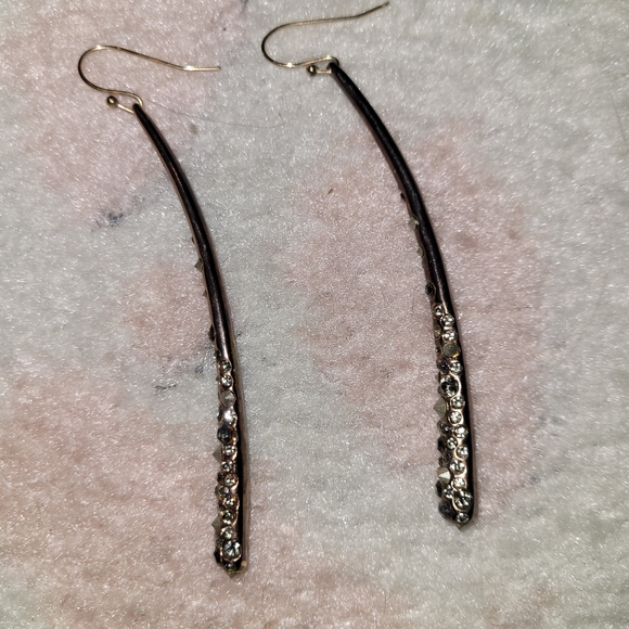 Alexis Bittar rose gold crystal stick earrings - Picture 3 of 4